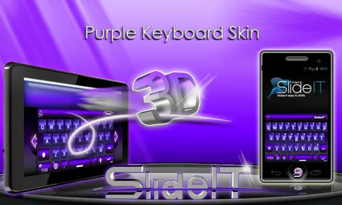 SlideIT Purple 3D Skin android App screenshot 3